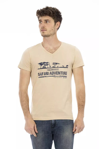 Trussardi Action Beige bomull män T-shirt