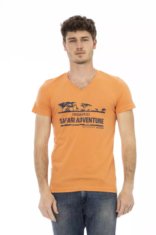 Camiseta de algodón naranja Action de Trussardi para hombre