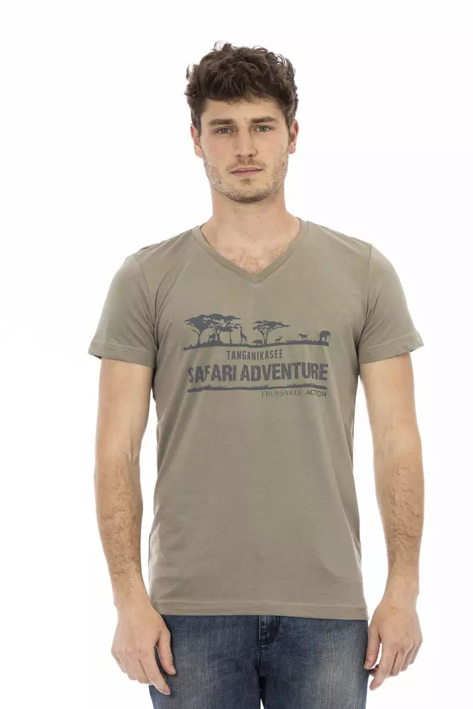 Trussardi Action Brun bomull män T-shirt