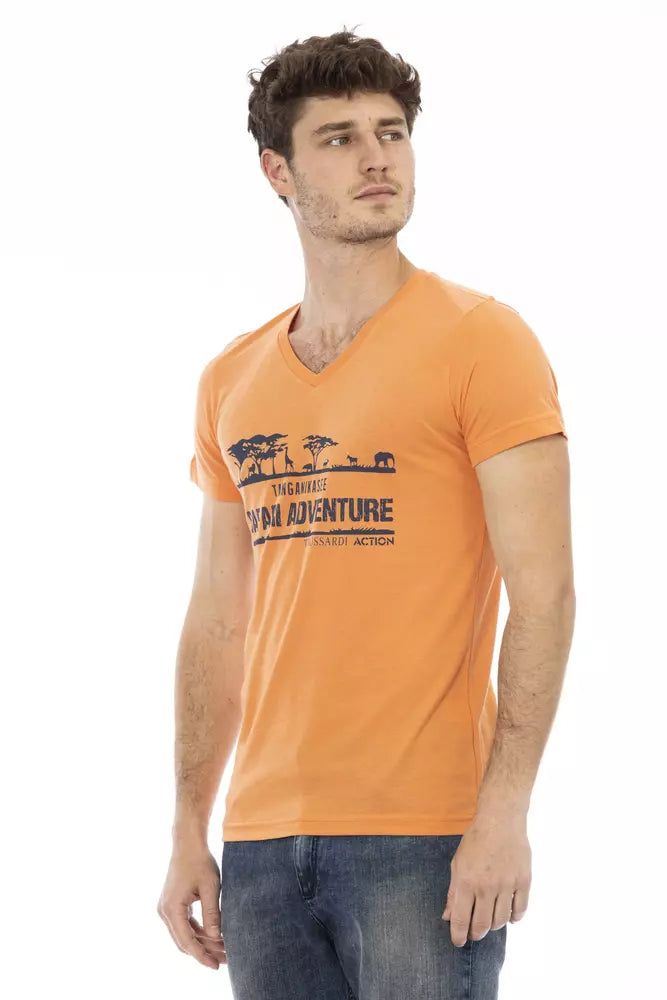 Trussardi Action Orange bomull män T-shirt