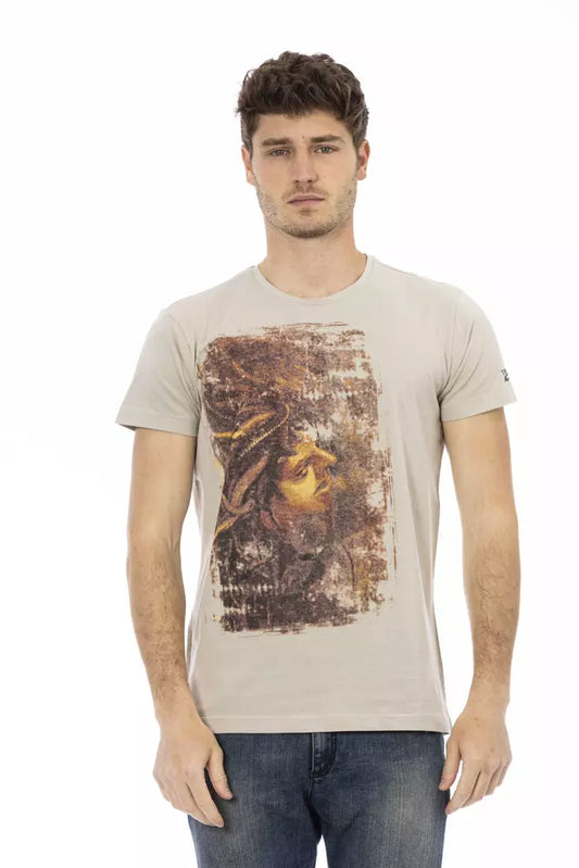 Camiseta de algodón beige para hombre Trussardi Action