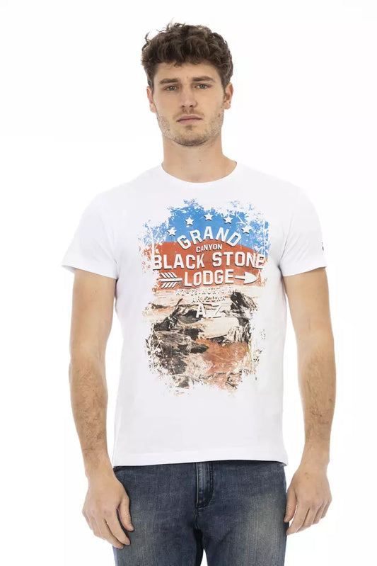 Camiseta de algodón blanca para hombre Trussardi Action