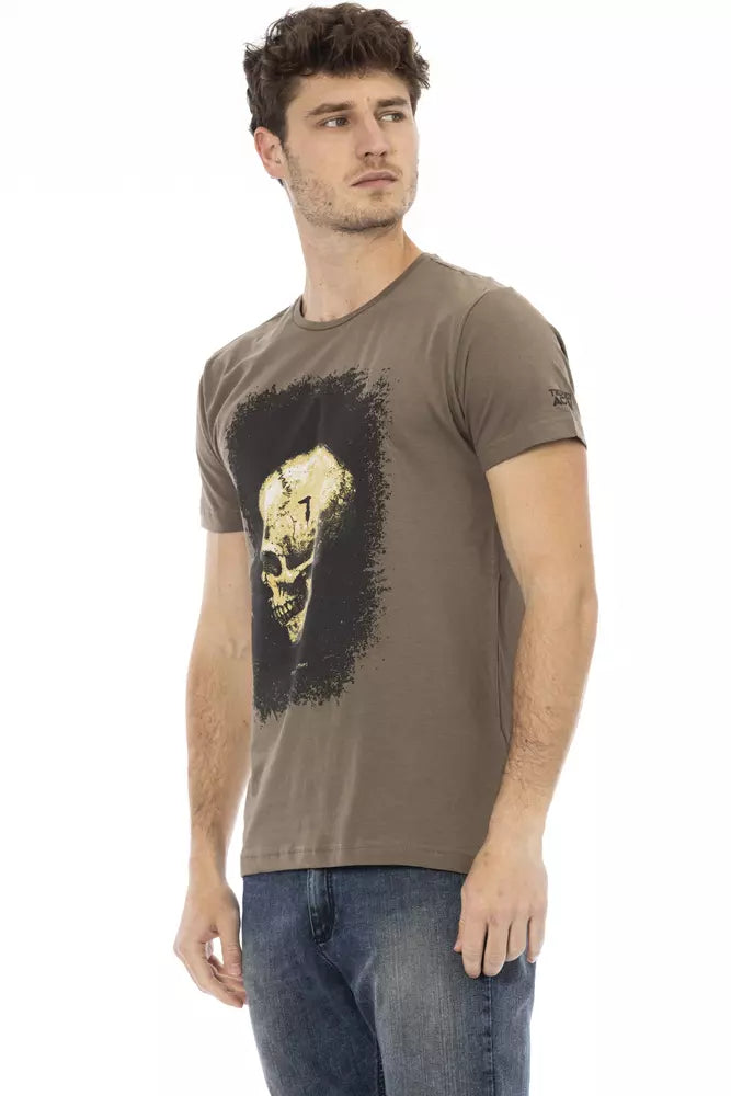 Camiseta de algodón marrón Trussardi Action para hombre