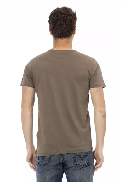 Camiseta de algodón marrón Trussardi Action para hombre