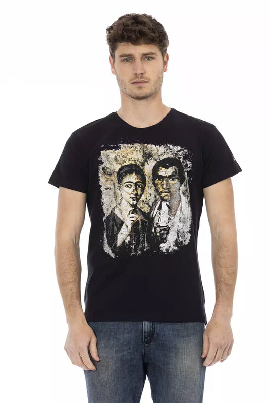 Camiseta de algodón negra para hombre Trussardi Action