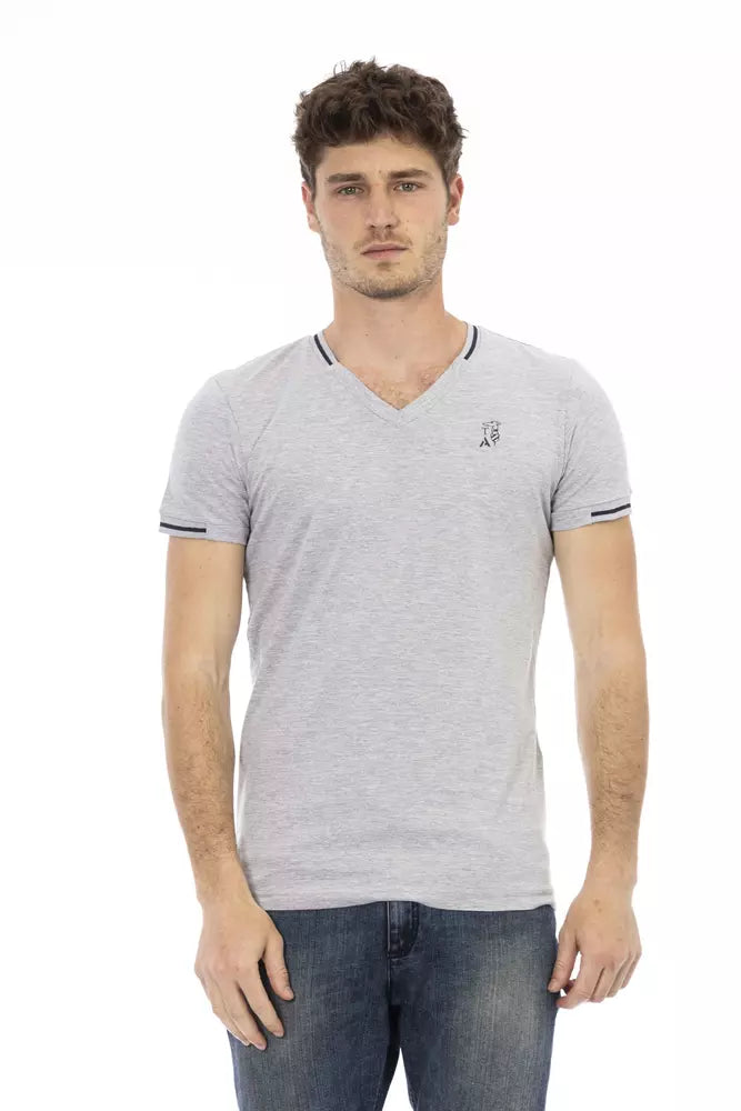 Camiseta de algodón gris Trussardi Action para hombre