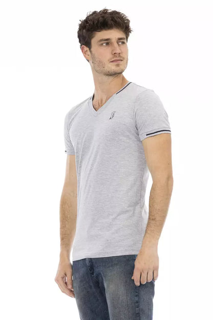 Camiseta de algodón gris Trussardi Action para hombre