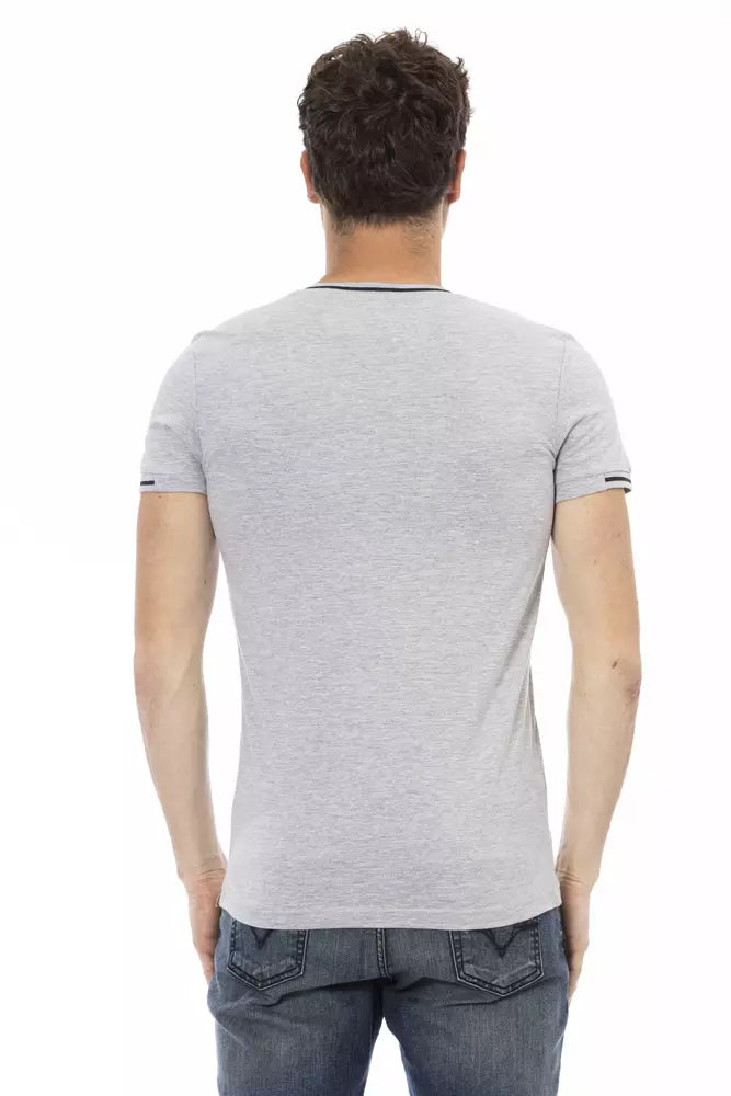 Camiseta de algodón gris Trussardi Action para hombre