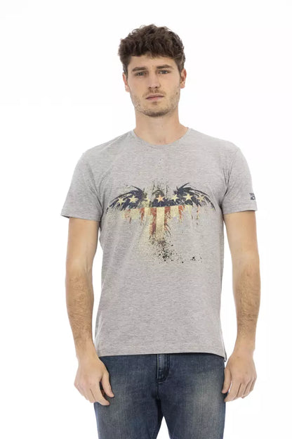 Camiseta de algodón gris Trussardi Action para hombre