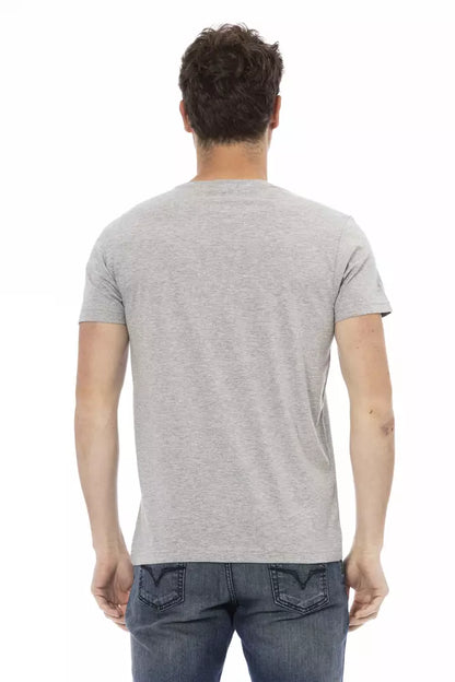 Camiseta de algodón gris Trussardi Action para hombre