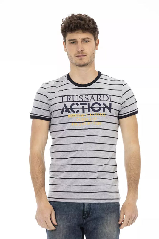 Trussardi Action Grå bomull män T-shirt