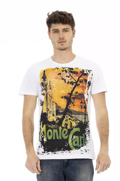 Camiseta de algodón blanca para hombre Trussardi Action