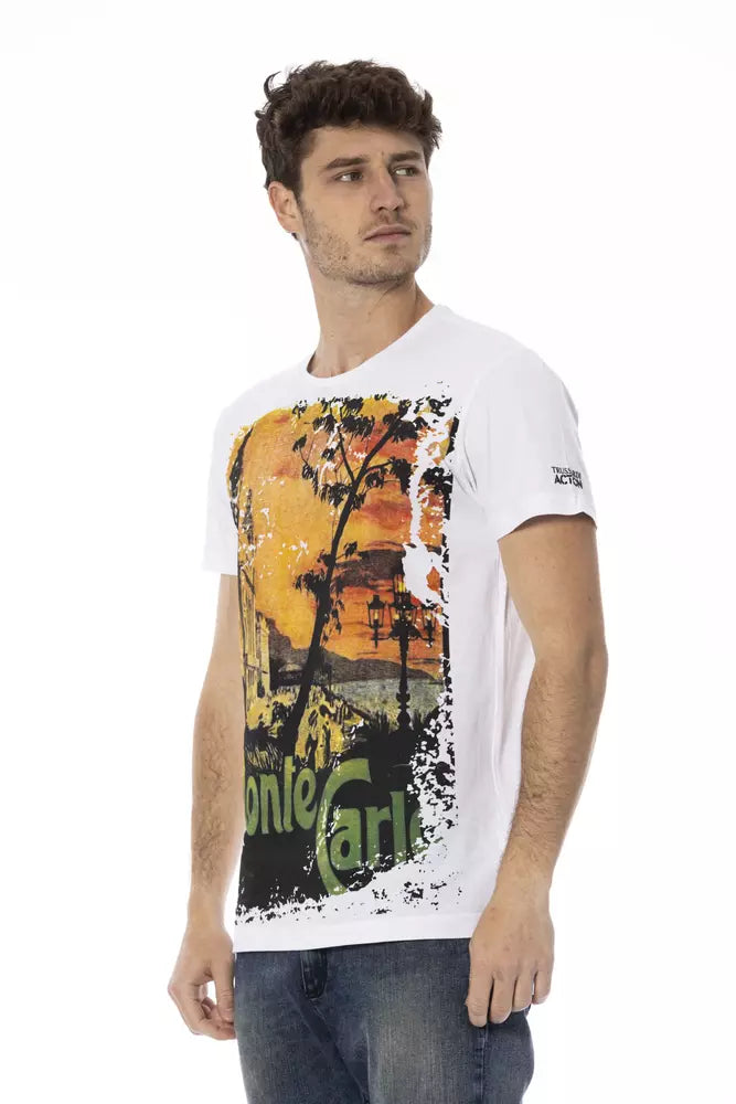 Camiseta de algodón blanca para hombre Trussardi Action