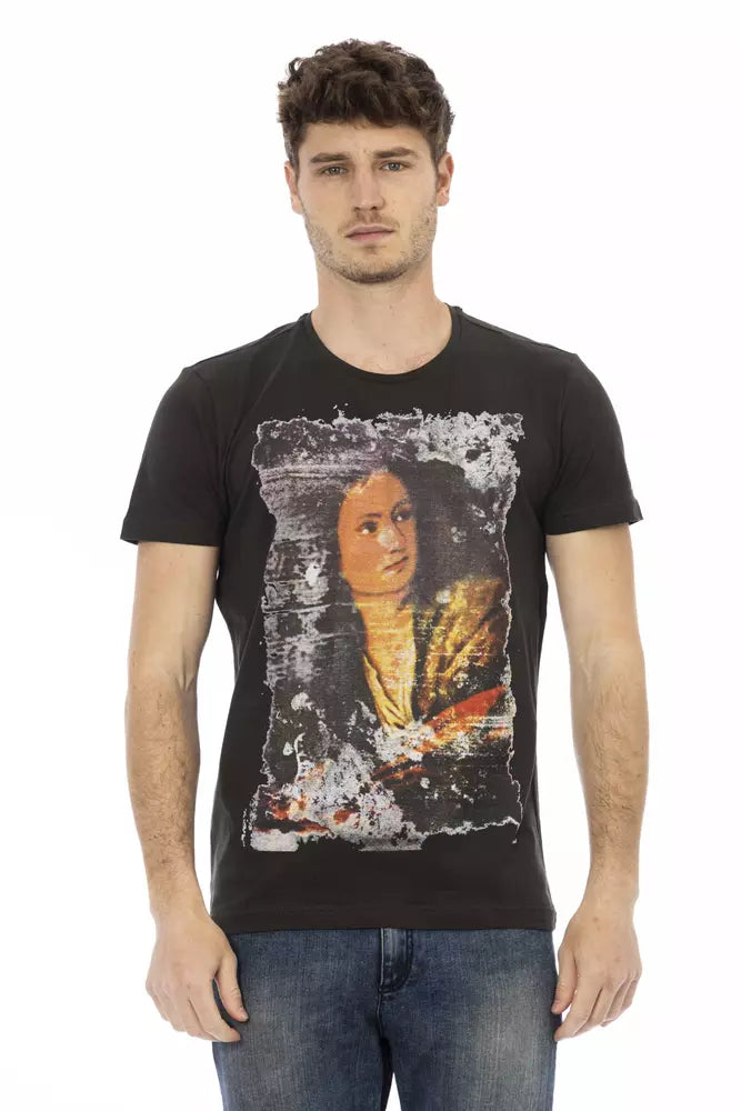 Camiseta de algodón negra para hombre Trussardi Action