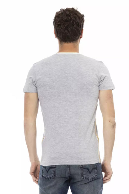 Camiseta de algodón gris Trussardi Action para hombre