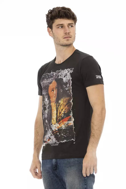 Camiseta de algodón negra para hombre Trussardi Action