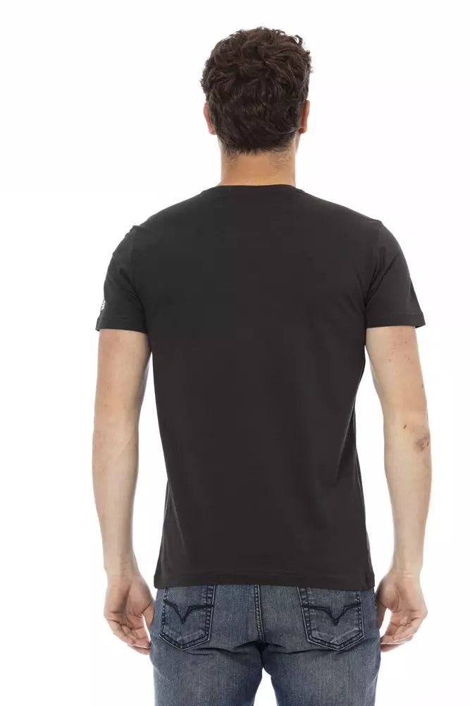 Camiseta de algodón negra para hombre Trussardi Action