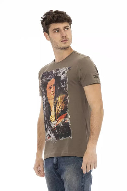 Camiseta de algodón marrón Trussardi Action para hombre