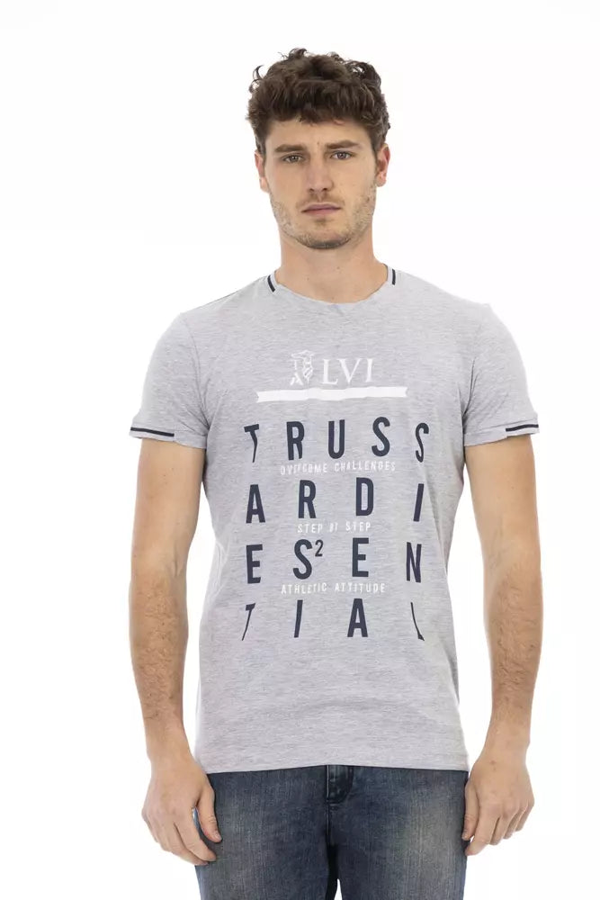 Camiseta de algodón gris Trussardi Action para hombre