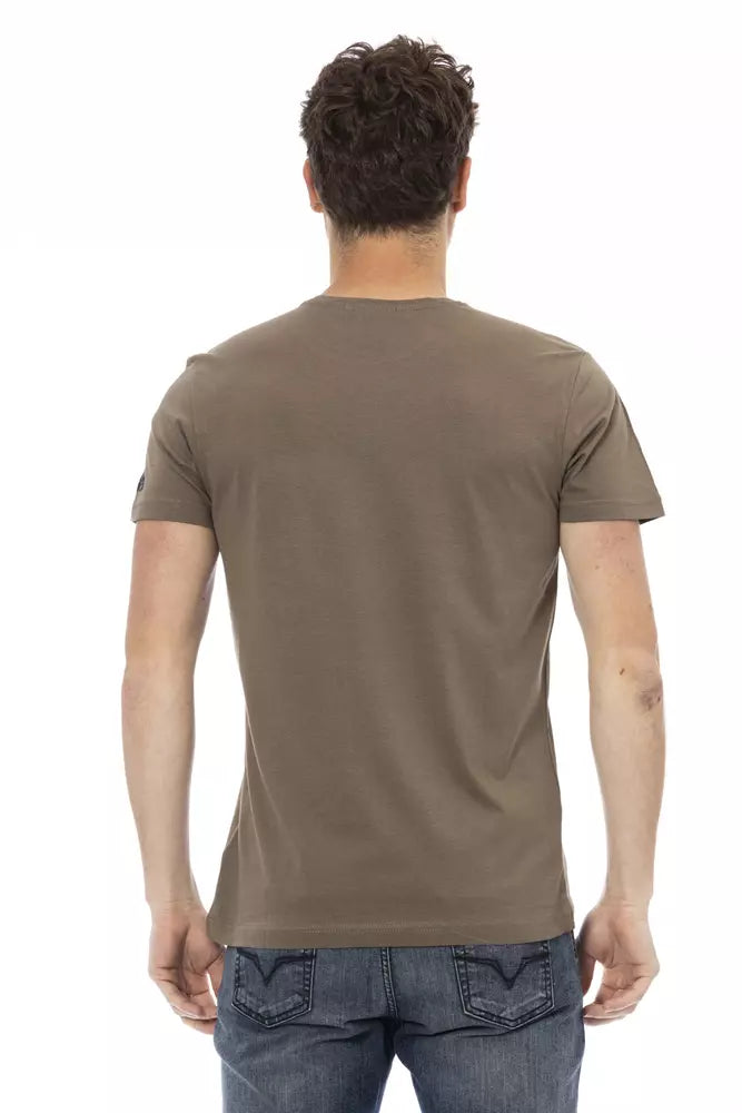 Camiseta de algodón marrón Trussardi Action para hombre