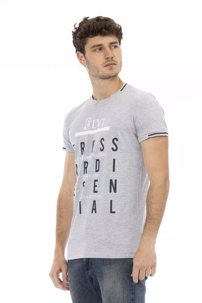 Camiseta de algodón gris Trussardi Action para hombre