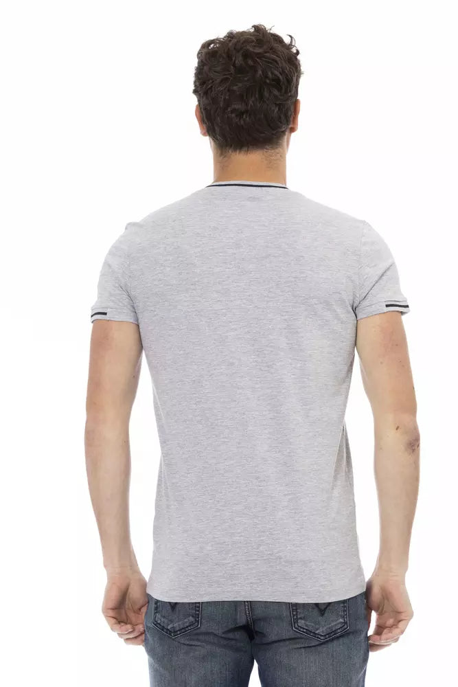 Camiseta de algodón gris Trussardi Action para hombre