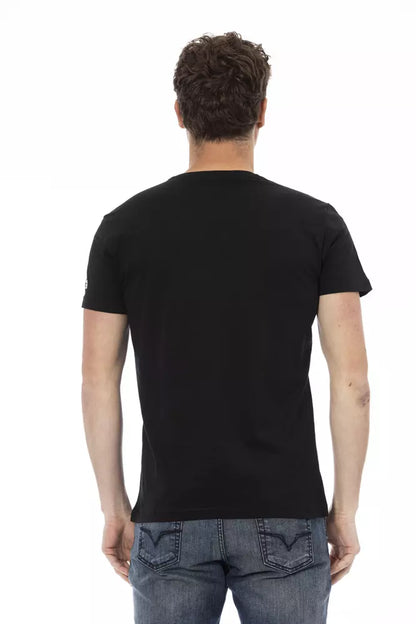 Camiseta de algodón negra para hombre Trussardi Action