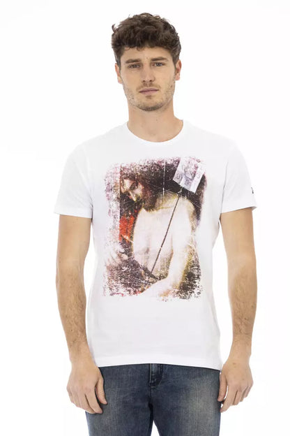 Trussardi Action White Cotton Men T-Shirt