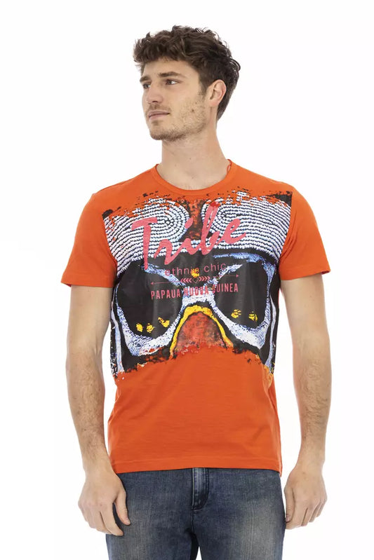 Camiseta de algodón naranja para hombre "Action" de Trussardi