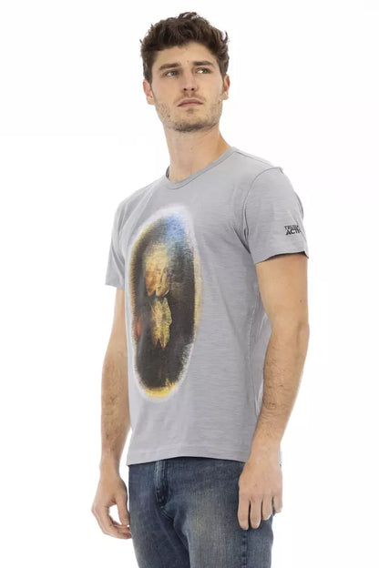 Camiseta de algodón gris Trussardi Action para hombre