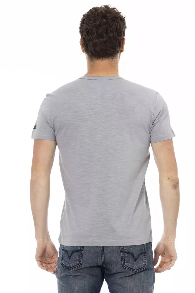 Camiseta de algodón gris Trussardi Action para hombre