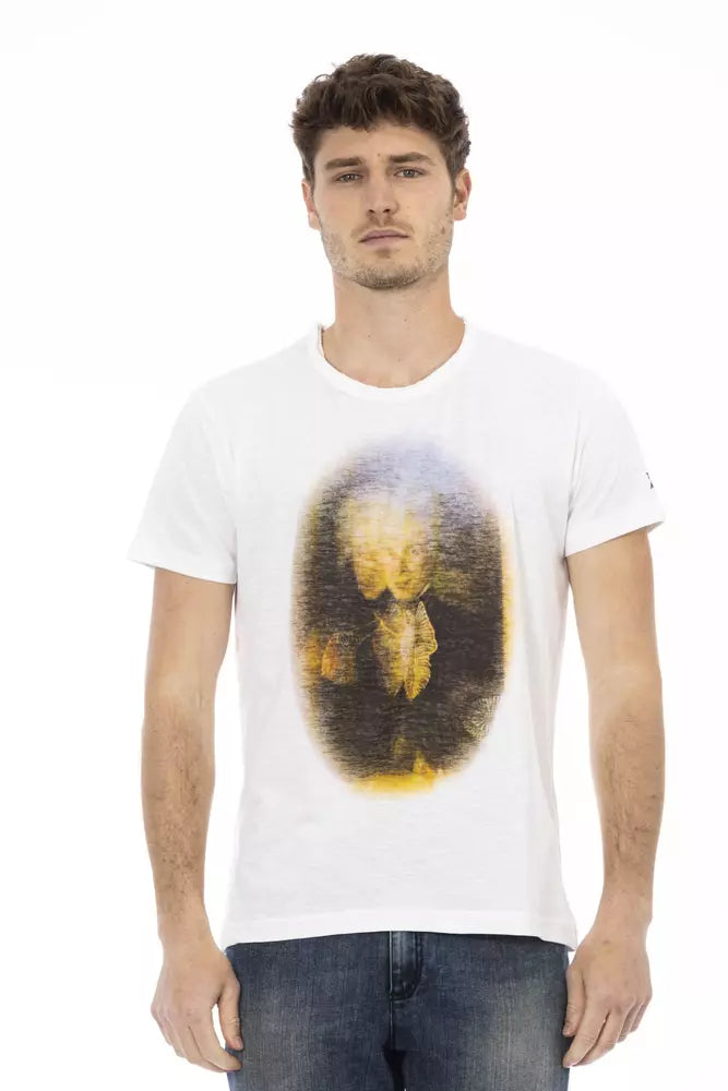 Camiseta de algodón blanca para hombre Trussardi Action