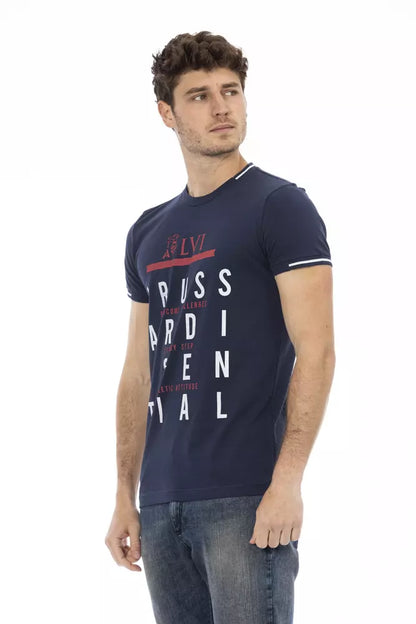 Trussardi Action Blå bomull T-shirt för män