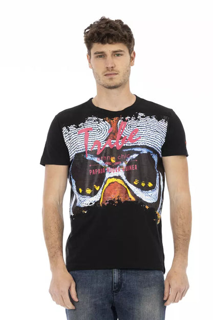 Camiseta de algodón negra para hombre Trussardi Action