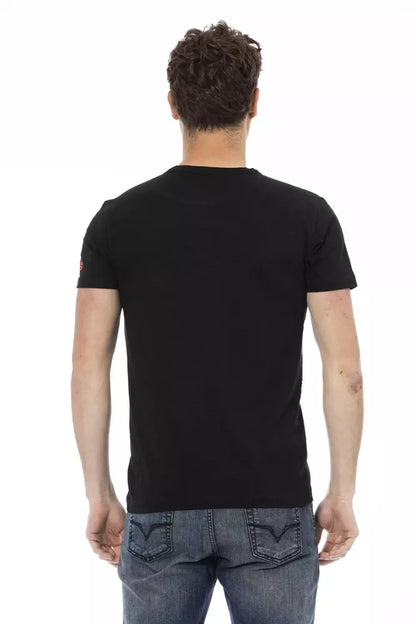 Camiseta de algodón negra para hombre Trussardi Action