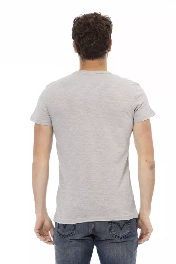 Camiseta de algodón gris Trussardi Action para hombre