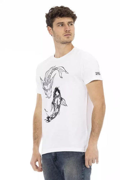 Trussardi Action Chic Vit T-shirt i bomull med rund hals