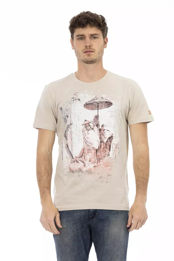 Camiseta de algodón beige para hombre Trussardi Action