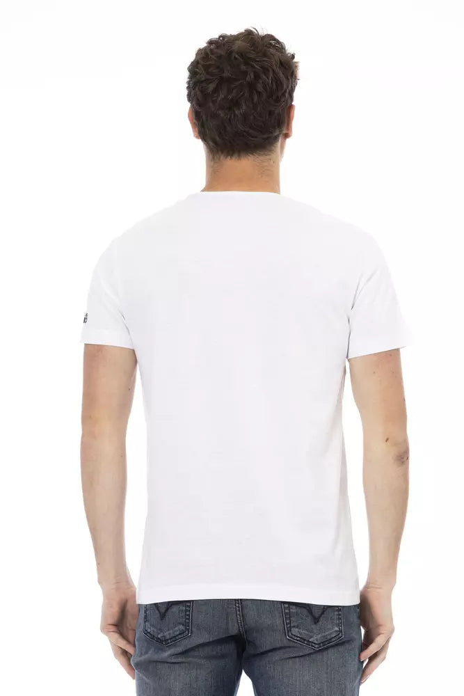 Trussardi Action Chic Vit T-shirt i bomull med rund hals