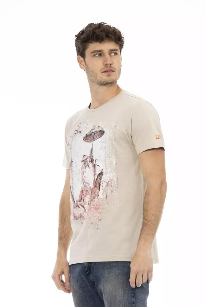 Camiseta de algodón beige para hombre Trussardi Action