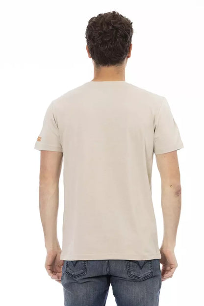 Camiseta de algodón beige para hombre Trussardi Action