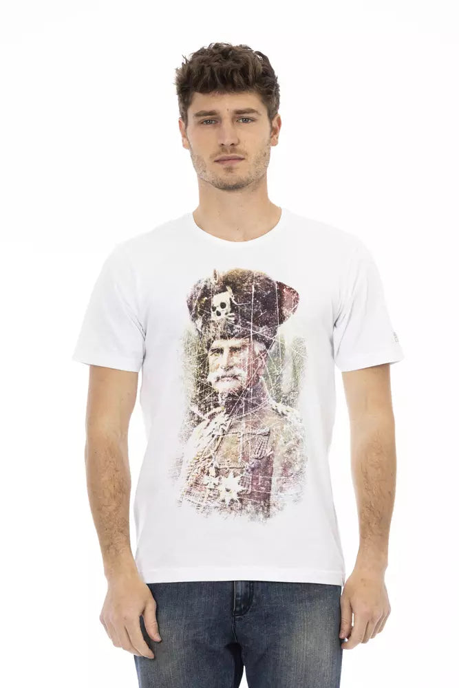 Camiseta de algodón blanca para hombre Trussardi Action