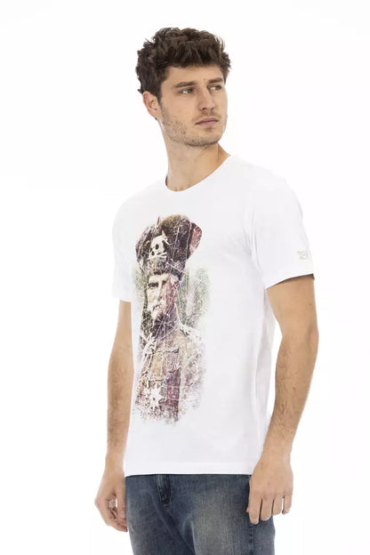 Camiseta de algodón blanca para hombre Trussardi Action