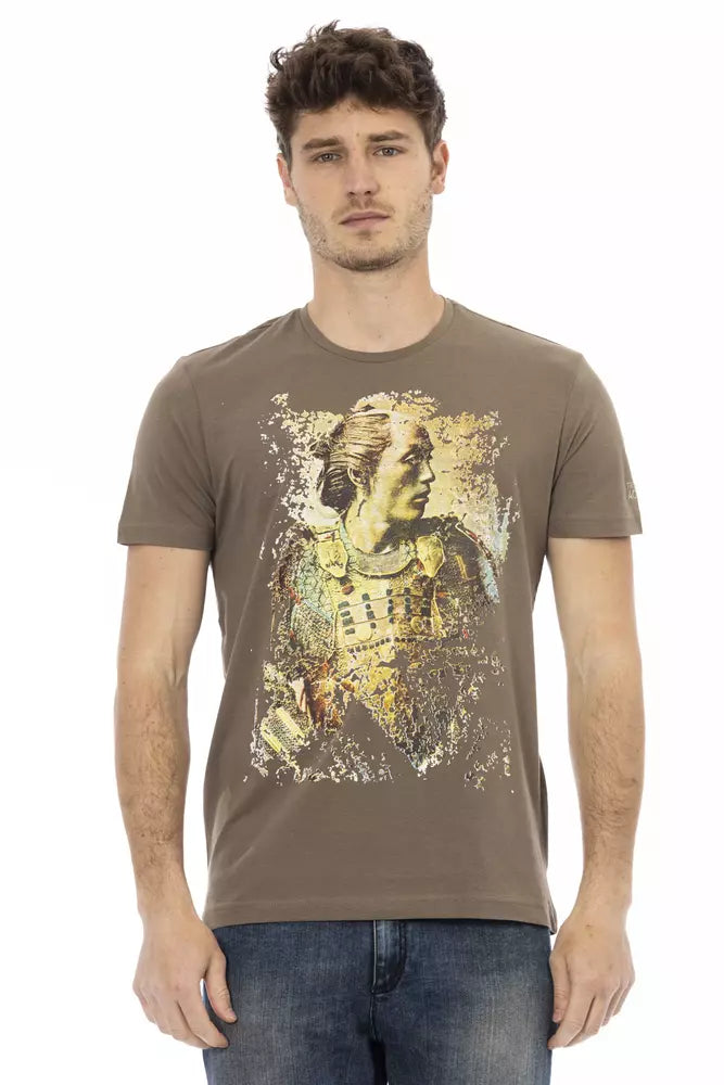 Camiseta de algodón marrón Trussardi Action para hombre