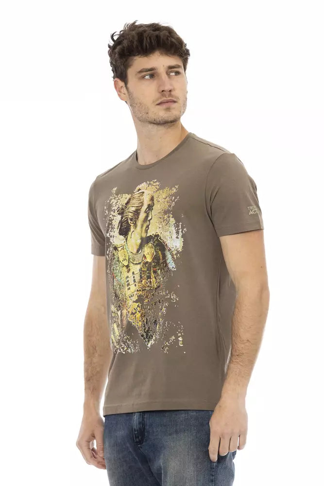 Camiseta de algodón marrón Trussardi Action para hombre