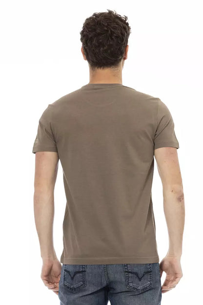 Camiseta de algodón marrón Trussardi Action para hombre