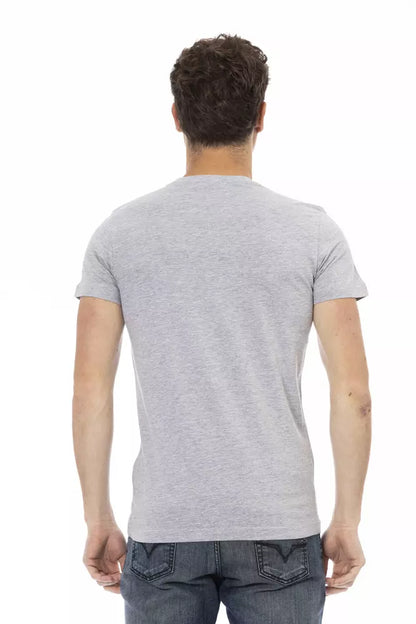 Camiseta de algodón gris Trussardi Action para hombre