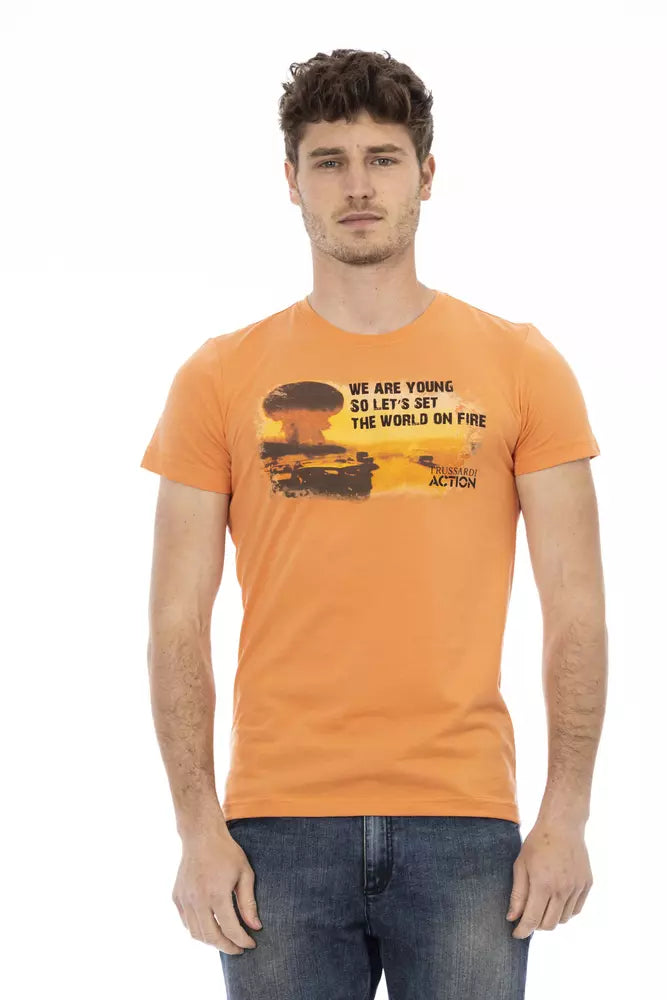 Camiseta de algodón naranja Action de Trussardi para hombre