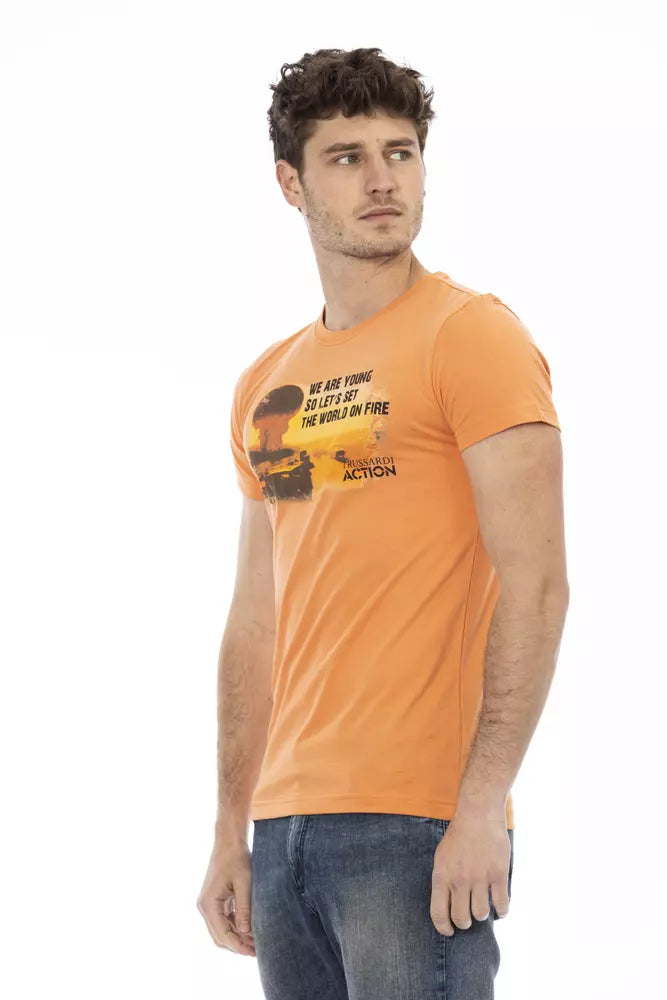 Camiseta de algodón naranja Action de Trussardi para hombre