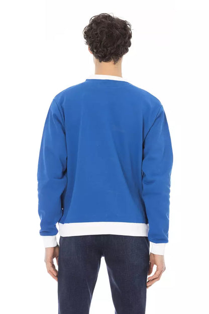 Baldinini Trend Blue Cotton Men Sweater